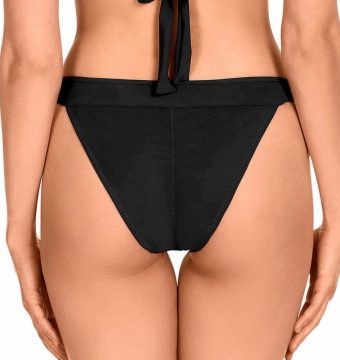 Braga de bikini clásica bicolor, blanco y negro - Detalle del diseño - Ana Faura