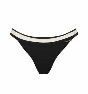 Braga de bikini clásica bicolor, blanco y negro - Vista frontal completa - Ana Faura