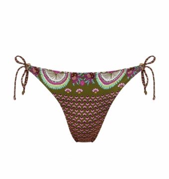 Braga de Bikini Clásica con Lazos y Estampado Étnico - Vista frontal completa - Ana Faura