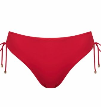 Braga de bikini clásica ajustable lazos rojos - Vista frontal completa - Ana Faura