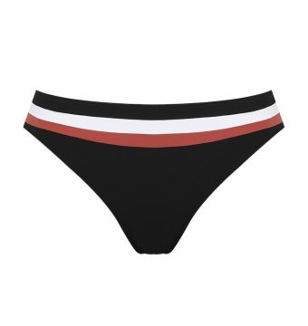 Braga de bikini clásica control negro tiras de colores - Vista frontal completa - Ana Faura