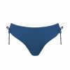 Braga de bikini de doble altura azul con lazos laterales - Vista frontal completa - Ana Faura