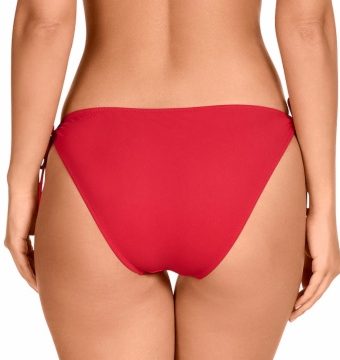 Braga de Bikini de Doble Altura con Lazos Laterales Roja - Detalle del diseño - Ana Faura