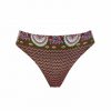 Braga de Bikini Lazo Corredero Estampado Floral y Geométrico Verde Oliva - Vista frontal completa - Ana Faura