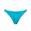 Braga de Bikini Brasileña de Lazo Corredero Estampado Tonal Turquesa - Vista frontal completa - Ana Faura