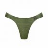 Braga de bikini gaviota efecto scrunch verde oliva - Vista frontal completa - Ana Faura