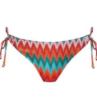 Braga de Bikini con Lazos y Estampado Geométrico Multicolor - Vista frontal completa - Ana Faura