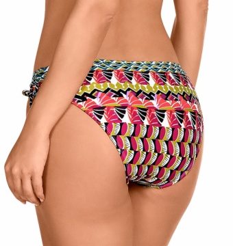 Braga de bikini con lazada ajustable y estampado étnico - Detalle del diseño - Ana Faura