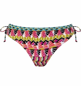 Braga de bikini con lazada ajustable y estampado étnico - Vista frontal completa - Ana Faura