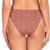 Braga de bikini con lazada y estampado geométrico en tonos tierra - Detalle del diseño - Ana Faura