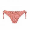 Braga de bikini con lazada y estampado geométrico en tonos tierra - Vista frontal completa - Ana Faura