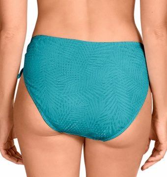 Braga de Bikini con Lazo Corredero y Textura en Azul Turquesa - Detalle del diseño - Ana Faura