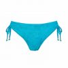 Braga de Bikini con Lazo Corredero y Textura en Azul Turquesa - Vista frontal completa - Ana Faura