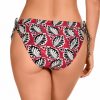 Braga de bikini lazo corredero estampado botánico negro y rojo - Detalle del diseño - Ana Faura