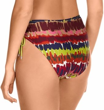 Braga de Bikini de Lazo Corredero de Tiro Alto Estampado Abstracto Multicolor - Detalle del diseño - Ana Faura