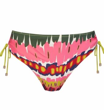 Braga de Bikini de Lazo Corredero de Tiro Alto Estampado Abstracto Multicolor - Vista frontal completa - Ana Faura