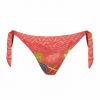 Braga de Bikini de Lazo Estampado Tropical Coral - Vista frontal completa - Ana Faura