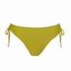 Braga de bikini con lazos ajustables y textura en espiga verde oliva - Vista frontal completa - Ana Faura