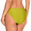Braga de bikini con lazos ajustable textura espiga Olivo - Detalle del diseño - Ana Faura