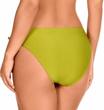Braga de bikini con lazos ajustable textura espiga Olivo - Detalle del diseño - Ana Faura