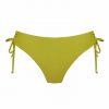 Braga de bikini con lazos ajustable textura espiga Olivo - Vista frontal completa - Ana Faura