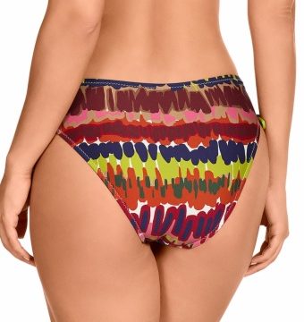Braga de Bikini con Lazos Regulables y Estampado Multicolores Vibrantes - Detalle del diseño - Ana Faura