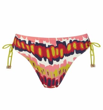 Braga de Bikini con Lazos Regulables y Estampado Multicolores Vibrantes - Vista frontal completa - Ana Faura