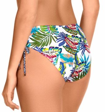 Braga de Bikini de Lazos con Estampado Tropical y Geométrico - Detalle del diseño - Ana Faura