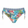 Braga de Bikini de Lazos con Estampado Tropical y Geométrico - Vista frontal completa - Ana Faura