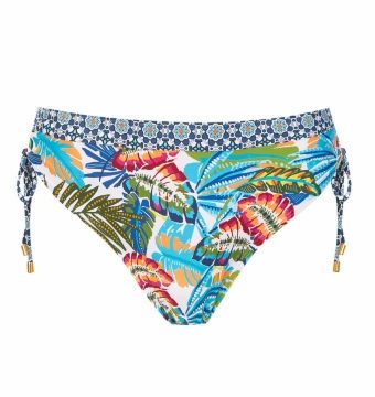 Braga de Bikini de Lazos con Estampado Tropical y Geométrico - Vista frontal completa - Ana Faura