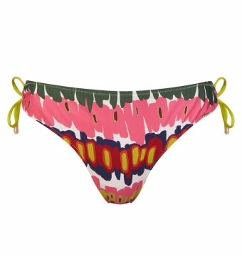 Braga de Bikini con Lazos Regulables y Estampado Vibrante - Vista frontal completa - Ana Faura