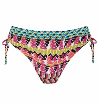 Braga de Bikini de Lazos con Estampado Étnico Multicolor - Vista frontal completa - Ana Faura