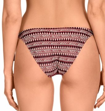 Braga de Bikini con Lazos y Estampado Étnico en Tonos Tierra - Detalle del diseño - Ana Faura