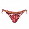 Braga de Bikini con Lazos y Estampado Étnico en Tonos Tierra - Vista frontal completa - Ana Faura