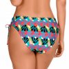 Braga de Bikini Clásica con Lazos Regulables Floral Turquesa - Detalle del diseño - Ana Faura