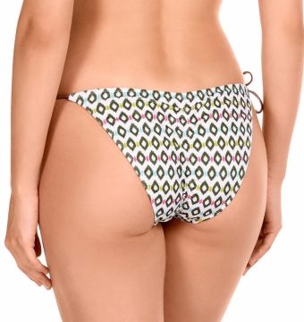 Braga de bikini de lazos con estampado geométrico y detalle brillante - Detalle del diseño - Ana Faura