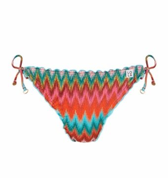 Braga de Bikini Clásica de Lazos con Estampado Geométrico Brillante - Vista frontal completa - Ana Faura