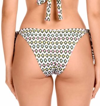 Braga de Bikini con Lazos Estampado Geométrico Lúrex - Detalle del diseño - Ana Faura
