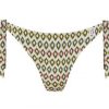 Braga de Bikini con Lazos Estampado Geométrico Lúrex - Vista frontal completa - Ana Faura