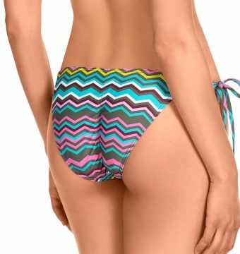 Braga de Bikini con Lazos Regulables y Estampado Geométrico Tropical - Detalle del diseño - Ana Faura