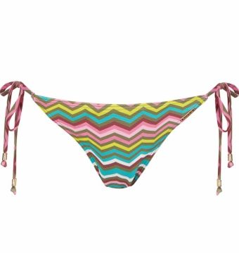Braga de Bikini con Lazos Regulables y Estampado Geométrico Tropical - Vista frontal completa - Ana Faura