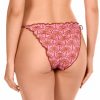 Braga de Bikini de Lazos Palmeras Rosa y Bronce Lúrex - Detalle del diseño - Ana Faura