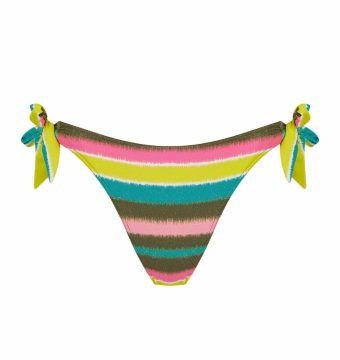 Braga de Bikini de Lazos Rayas Lúrex Multicolor - Vista frontal completa - Ana Faura