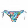 Braga de Bikini de Lazos con Estampado Tropical y Geométrico Multicolor - Vista frontal completa - Ana Faura