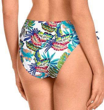 Braga de Bikini de Lazos Estampado Tropical Multicolor - Detalle del diseño - Ana Faura