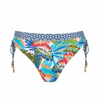 Braga de Bikini de Lazos Estampado Tropical Multicolor - Vista frontal completa - Ana Faura