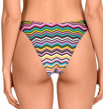 Braga de Bikini de Lazos Estampado Zig-Zag Multicolor - Detalle del diseño - Ana Faura