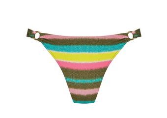 Braga de Bikini de corte medio con fruncido y lúrex multicolor - Vista frontal completa - Ana Faura