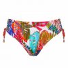 Braga de Bikini de Talle Alto con Lazadas Laterales Estampado Tropical - Vista frontal completa - Ana Faura