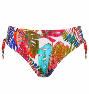 Braga de Bikini de Talle Alto con Lazadas Laterales Estampado Tropical - Vista frontal completa - Ana Faura